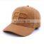 High Quality Custom Embroidery 6 Panel Suede Baseball Cap