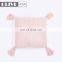 2018 hot sales 100%acrylic decorative rib knitted cushion cover with lantern tassels