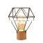 Wooden Metal Diamond Shaped Lantern Led Copper Wire String Light Night Light
