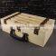 Custom logo and painted 2 bottles wooden wine boxes hinged gift wine box tote