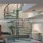 Indoor outdoor used glass iron handrail wood spiral staircase design price