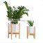 mid century modern fixed wooden floor flower plants pot stand 20.3x28cm