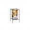 K&B decorative color glass candle holders metal frame tall glass candle holder