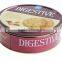 Embossing Empty Custom Gift Box Round Cookies Tin