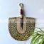Vintage Bolga Hand Fan, Natural Woven Straw Seagrass Fan Wall Decor Rustic Art Decor Cheap Wholesale