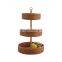 Hot Sale Three Tier Rattan Fruit Basket Cake Stand Round Tray With Leg for Table Handwoven Basket for Breakfast Wholesale