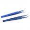 Dark blue eyelash grafting high-precision tweezers blossom set eyelash beautifying tool elbow tweezers sticker cute