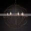 Classic retro metal industrial glass lampshade spherical chandelier for living room bedroom ceiling home decoration lighting
