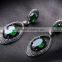 High Quality Jewelry New Black Rhodium Green Crystal Fashion Drop Earrings Wholesale