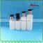 Flat shoulder white PET bottle with plastic cream pump,cosmetic PET bottle kits