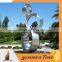 stainless steeel abstract metal sculpture with water fountain