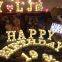 Décoration personnalisée en LED pour la chambre, lettres capitales décoratives en lumière blanche chaude pour les mariages, lumières de lettres LED, lettres d'affiche pour les fêtes