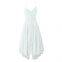 Sweet lace patchwork mid-length halter dress for spring/summer 2025, with an offbeat style for vacation wear.