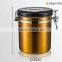 stainless steel coffee canister with air hole 1200ML
