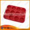 Environment-friendly 6 Holes Round Shape Silicone Ice Moulds