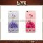 Real Dry Flower Inside Soft TPU Mobile Phone Case for iPhone6s 6s Plus Girl Lady Dress Bling Luxury Diamond