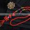 Red cinnabar bead necklace carved pendant tassel necklace 8 styles