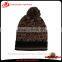 Custom design leopard gray free pom beanie hat knitting machine