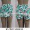 Viscose new design for girls sexy hot pants with green bird printed fabric