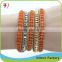 Popular leather cord with gemstone bracelet imitation pearl with white glass beads beads 1 row                        
                                                                                Supplier's Choice