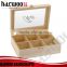 Natural solid wood tea box with 8 compartments,acylic window lid