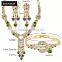 Gift Women'S 2016 Tassel Green Gemstone Light Weight Gold Necklace Set