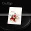 Fashion Jewelry Charming Red Crystal Flower Cuff-Link Gold Ladies Party Wedding Gift Promotion Apparel Accessories