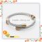 alibaba China handmade Italian style stainles steel twisted cable wire cuff bracelet