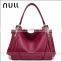 Outside Zipper Genuine Top Layer Cow Leather Handmade Plain Leather Woman Handbag