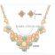 Resin flowers alloy aestheticism classical design bride italian jewelry set