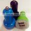 Factory price colorful dual usb car charger universal nipple electric car charger