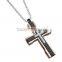Blue 316L stainless steel jesus pendant titanium Cross pendant for men