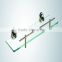 Fashionable Stainless Steel Wall Hanging Double Glass Shelves