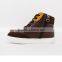2016 Wholesale Kids Lace-up Brown and Yellow Mix Color Casual Shoes