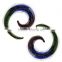 Dichroic Pyrex Glass Spiral Taper Plugs Body Piercing Jewelry