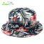 wholesale/high quality polyester leaf printed customize fisherman cap, Hawaii bucket cap