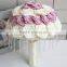 Luxury Handmade Lovely pink white rose wedding bouquet,Rhinestone Beadings Satin Jewel Bridal Bouquet Bridesmaid Bouquet