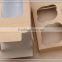 kraft paper 2 pcs cup cake box with PVC window