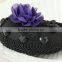 MYLOVE Dark Purple Flower Mini Top Hat Lady Party Hair Accessory