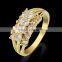 Bling bling AAA+ cubic zirconia ring triplex design CZ jewelry 18k yellow gold plated jewelry