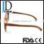 2016 latest trendy vintage blue mirrored lens zebrawood sunglasses