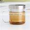 Heat Resistant High Borosilicate Glass Brewing Tea Cup, Tea Infuser Mug With Infuser Strainer And Stainless Steel Lid,Easy to cl