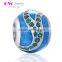D170 hot sterling silver sky blue charm,women DIY green crystal beads