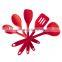 colorful 5pcs Silicone Kitchen Utensil Set with stainless steel inside five start quality