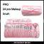 PRO 24-piece Pink makeup brush set with roll bag