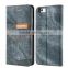 Quality FLOVEME New Jeans Skin Case Luxury Jeans+Leather Flip Wallet Card Mobile Phone Case For IPhone 7 With Stand CARD POCKET