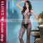 Wholesale Flower Pattern Black Sexy Body Stocking Woman Lingerie