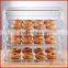 3 tires acrylic doughnut display case bakery display cabinet