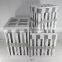 Household Essentials White Wood Open Slats Laundry Hamper with Lid and Cotton Liner