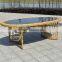 outdoor garden rattan oval glass dining coffee table